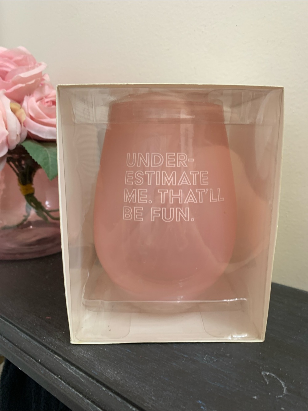 Pink Stemless Wine Tumbler XL Funny Gift Holds A Full Bottle of Wine